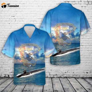 US Navy USS Michigan (SSGN-727) Ohio-class submarine Guided-missile submarines Hawaiian Shirt Gift for Dad Father Days