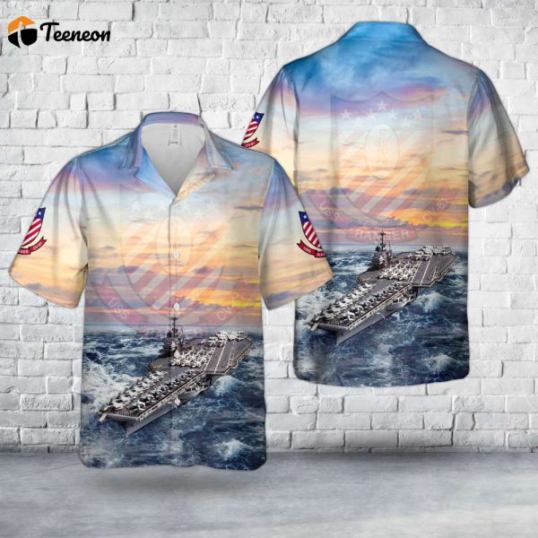 US Navy USS Ranger (CV/CVA-61) Hawaiian Shirt Gift for Dad Father Days