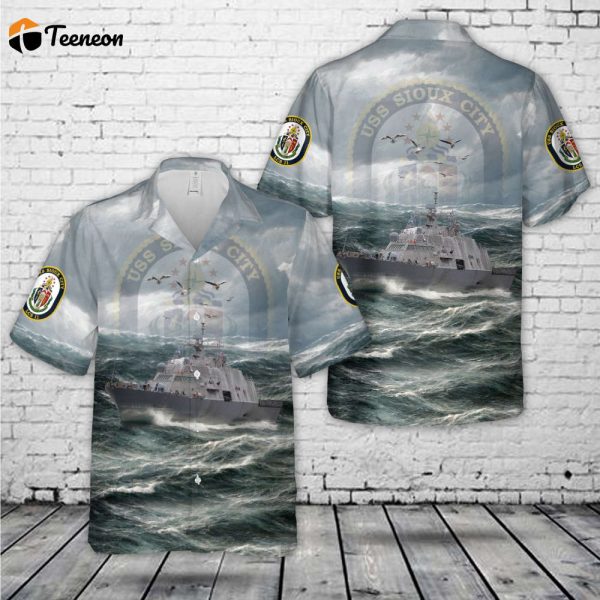 US Navy USS Sioux City (LCS-11) Freedom-class littoral combat ship Hawaiian Shirt Gift for Dad Father Days