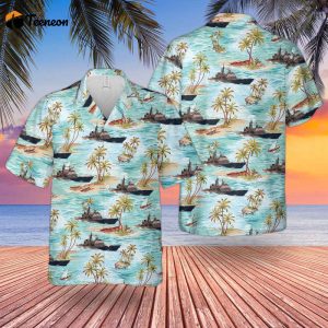 US Navy USS Ticonderoga (CG-47) Hawaiian Shirt Gift for Dad Father Days