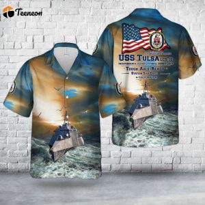 US Navy USS Tulsa (LCS-16) Independence-class littoral combat ship Hawaiian Shirt Gift for Dad Father Days