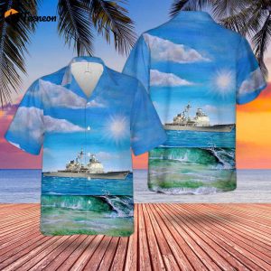 US Navy USS Vicksburg (CG-69) Hawaiian Shirt Gift for Dad Father Days