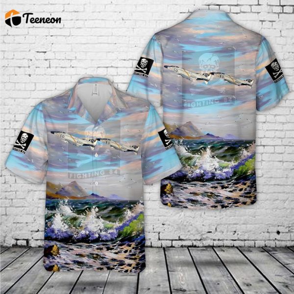 US Navy VF-84 McDonnell F-4B-19-MC Phantom II Hawaiian Shirt Gift for Dad Father Days