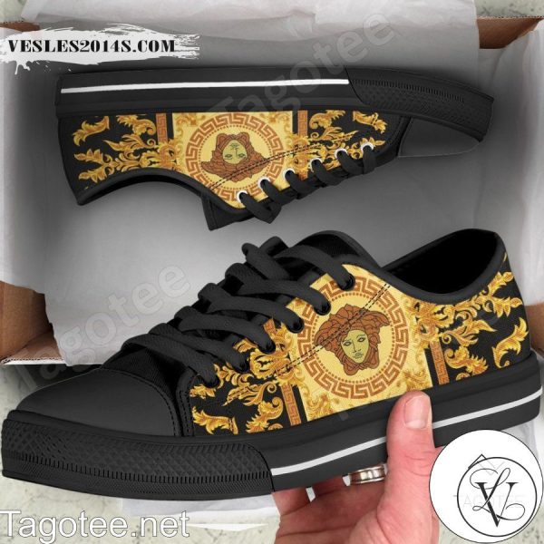 Versace Logo Baroque Pattern Low Top Shoes