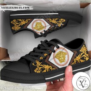 Versace Medusa Greek Key Low Top Shoes